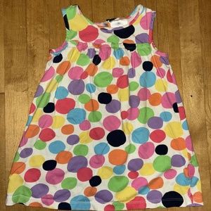 Hanna Andersson Rainbow Polka Dot Toddler Summer Play Dress Size 90 (US 3)